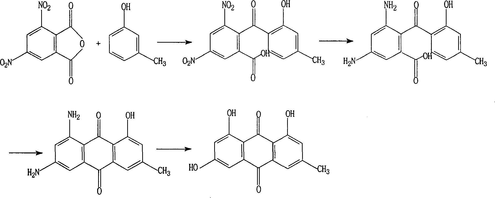 Improved method of synthesizing emodin