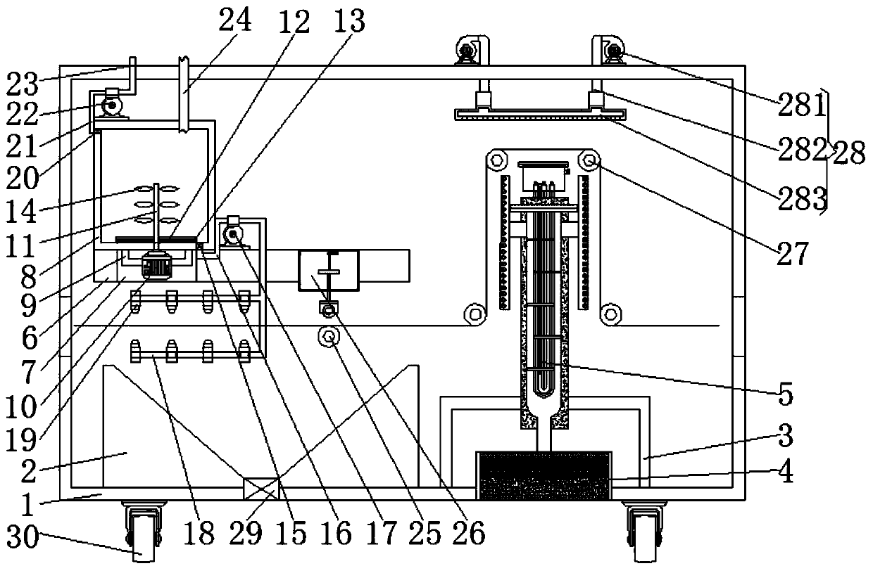 A textile dyeing device with drying effect