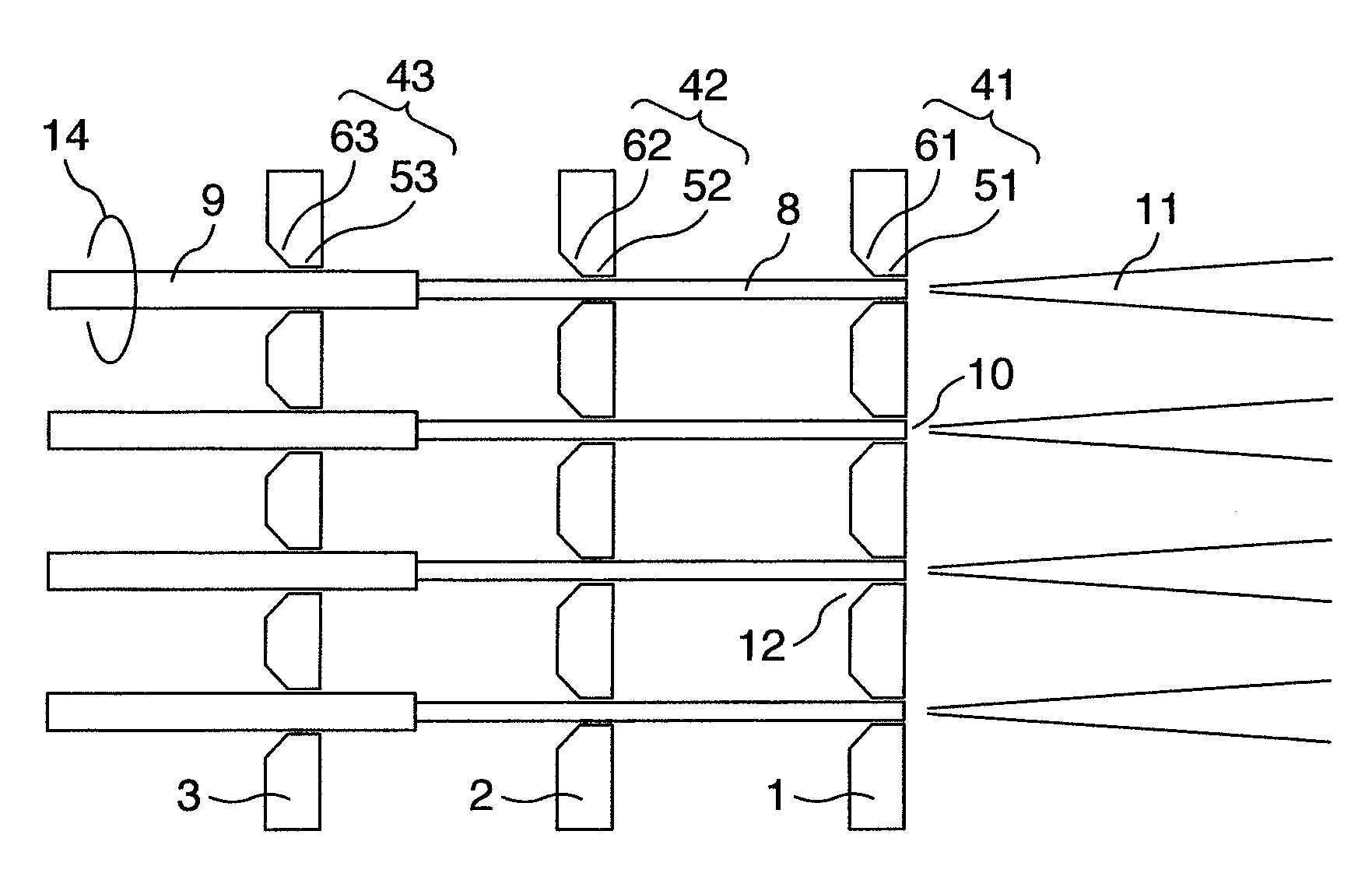 Optical fiber array, optical component and optical switch using the optical fiber array