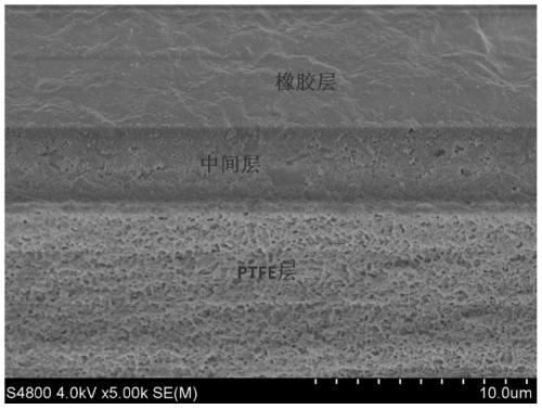 Rubber/fluoroplastic composite resealing shock insulator and preparation method thereof