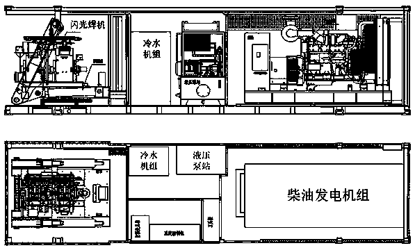 Movable steel rail flash welding machine driven by large-power energy storage power supply device