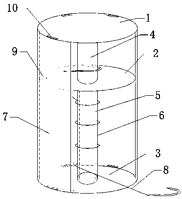 Tail line winding and unwinding device for thoracoscopic surgery double-needle suture line