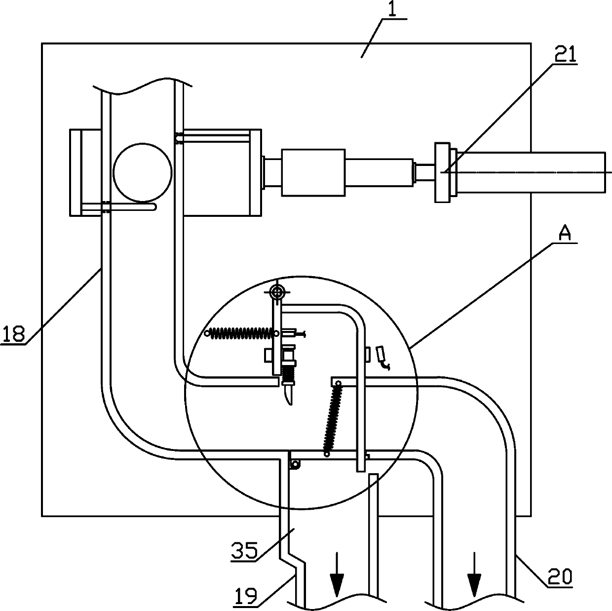 Automatic pipe fitting path distribution conveying mechanism