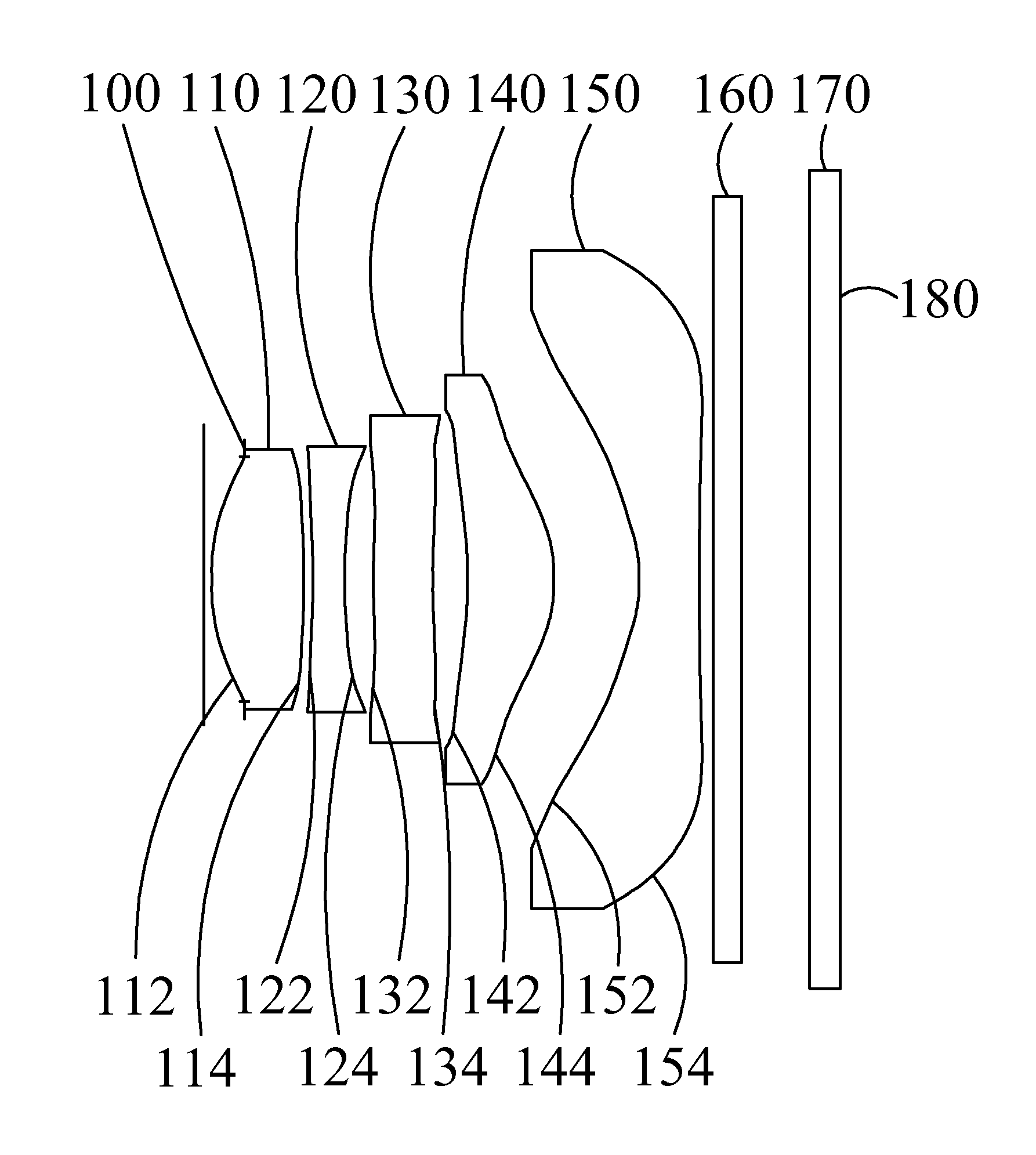 Five-piece lens assembly for capturing images