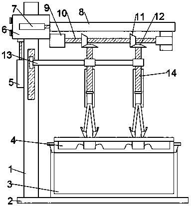 Sand making machine provided with automatic jacking device