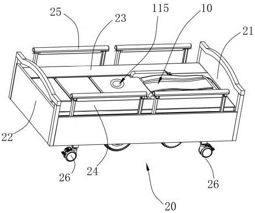 Wheelchair and bed combined nursing bed