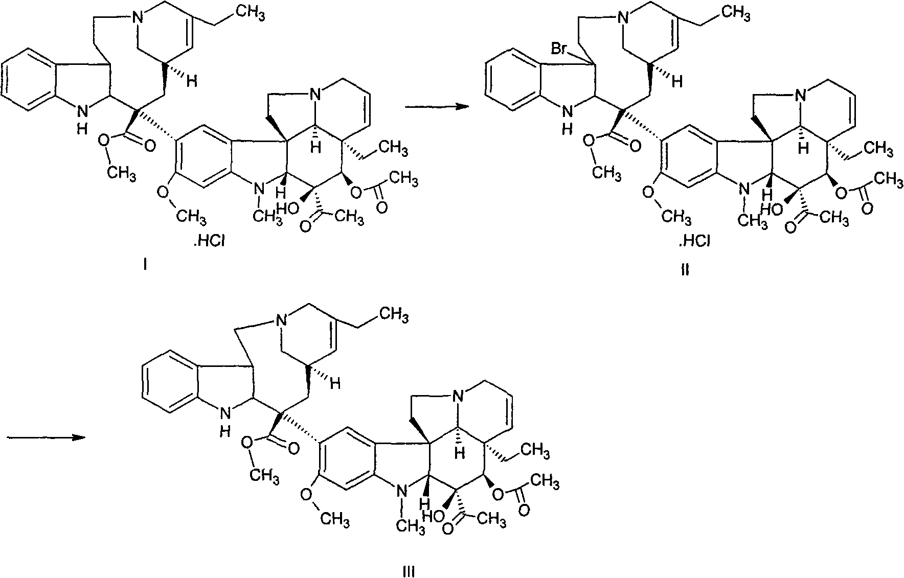 Process method for preparing vinorelbine