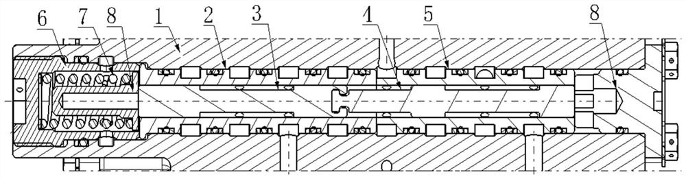 Large-drift-diameter sectional valve element hydraulic control reversing valve