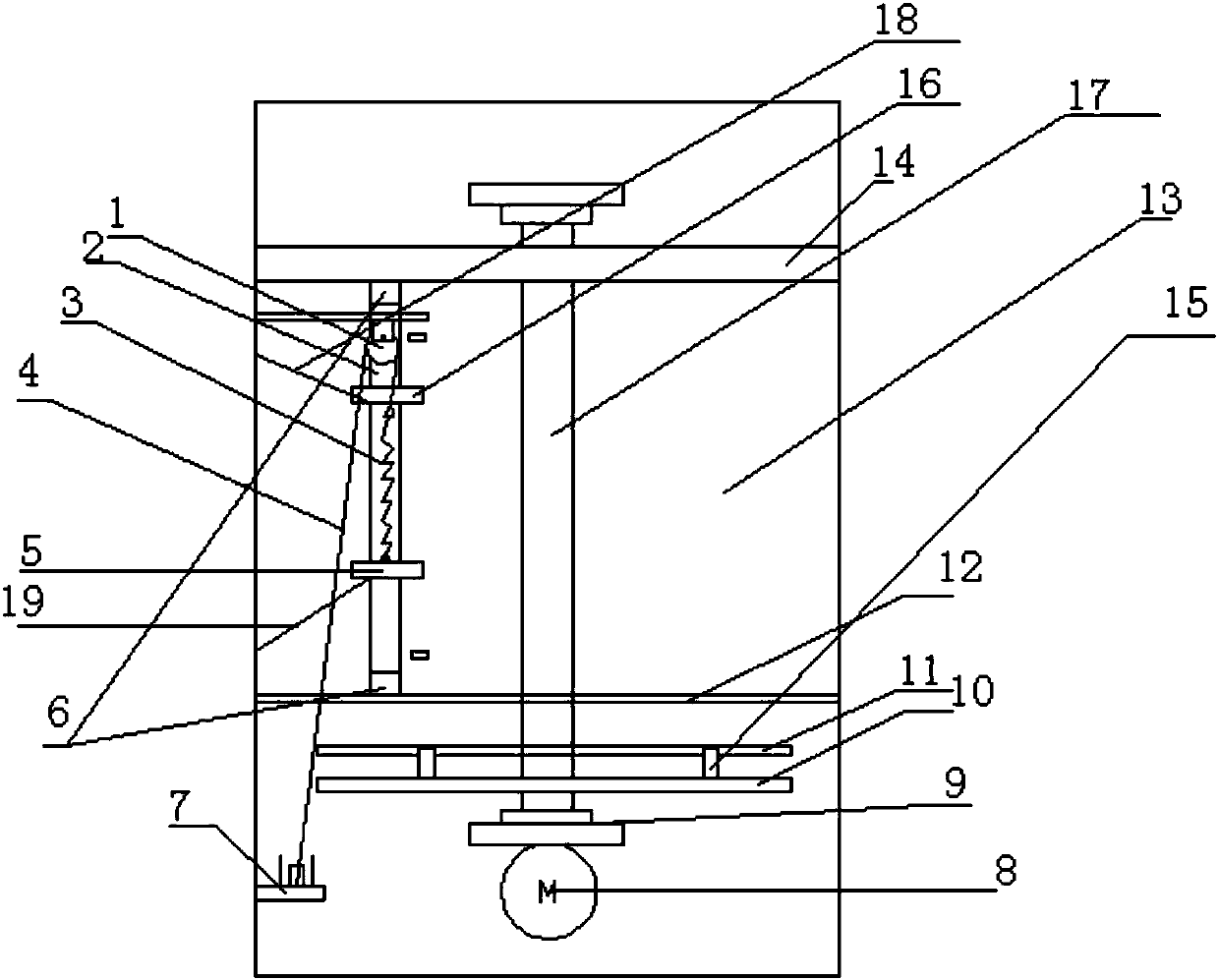 Totally enclosed type automatic bamboo pole dance device