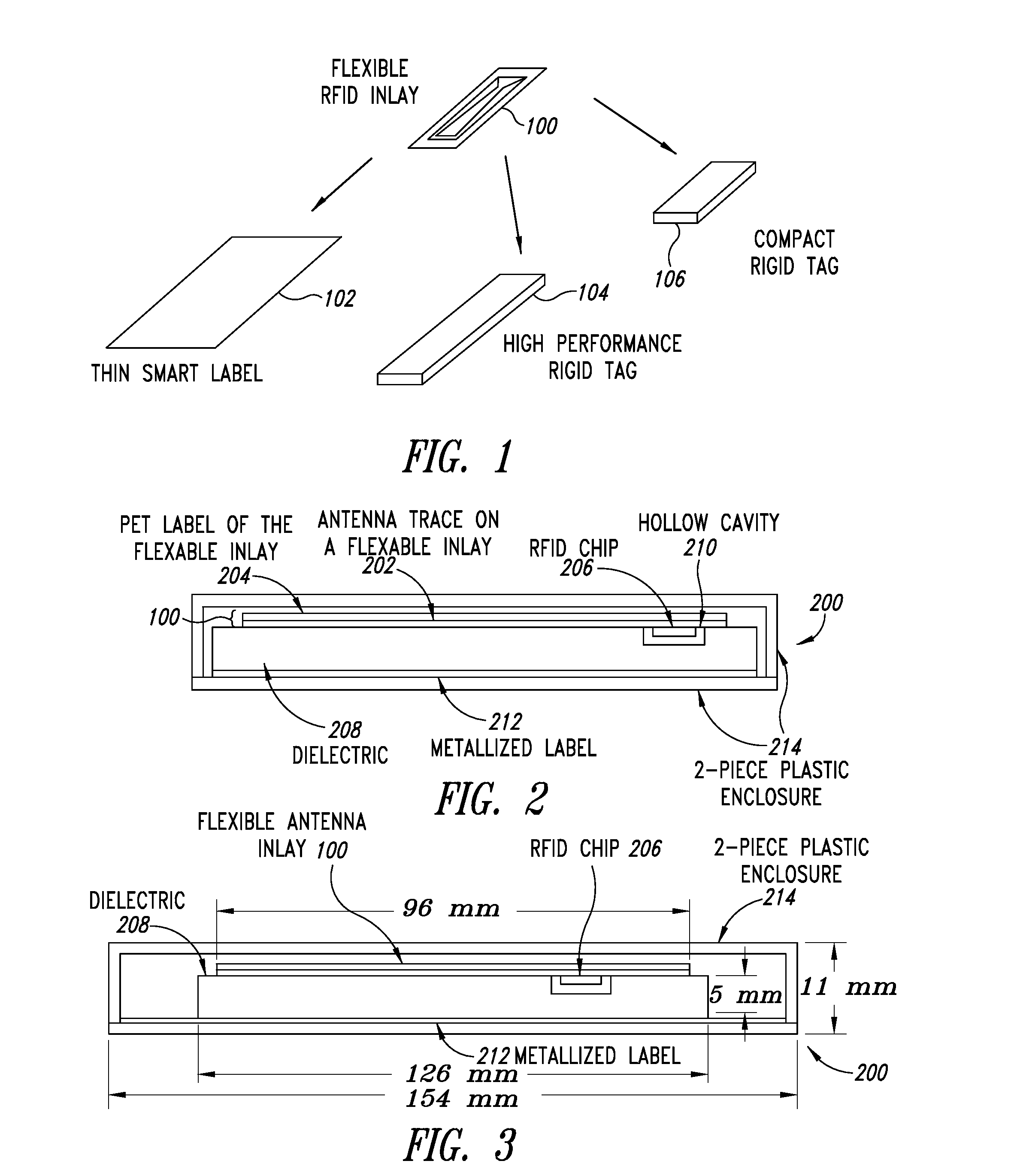 Multiple band / wide band radio frequency identification (RFID) tag, such as for use as a metal mount tag