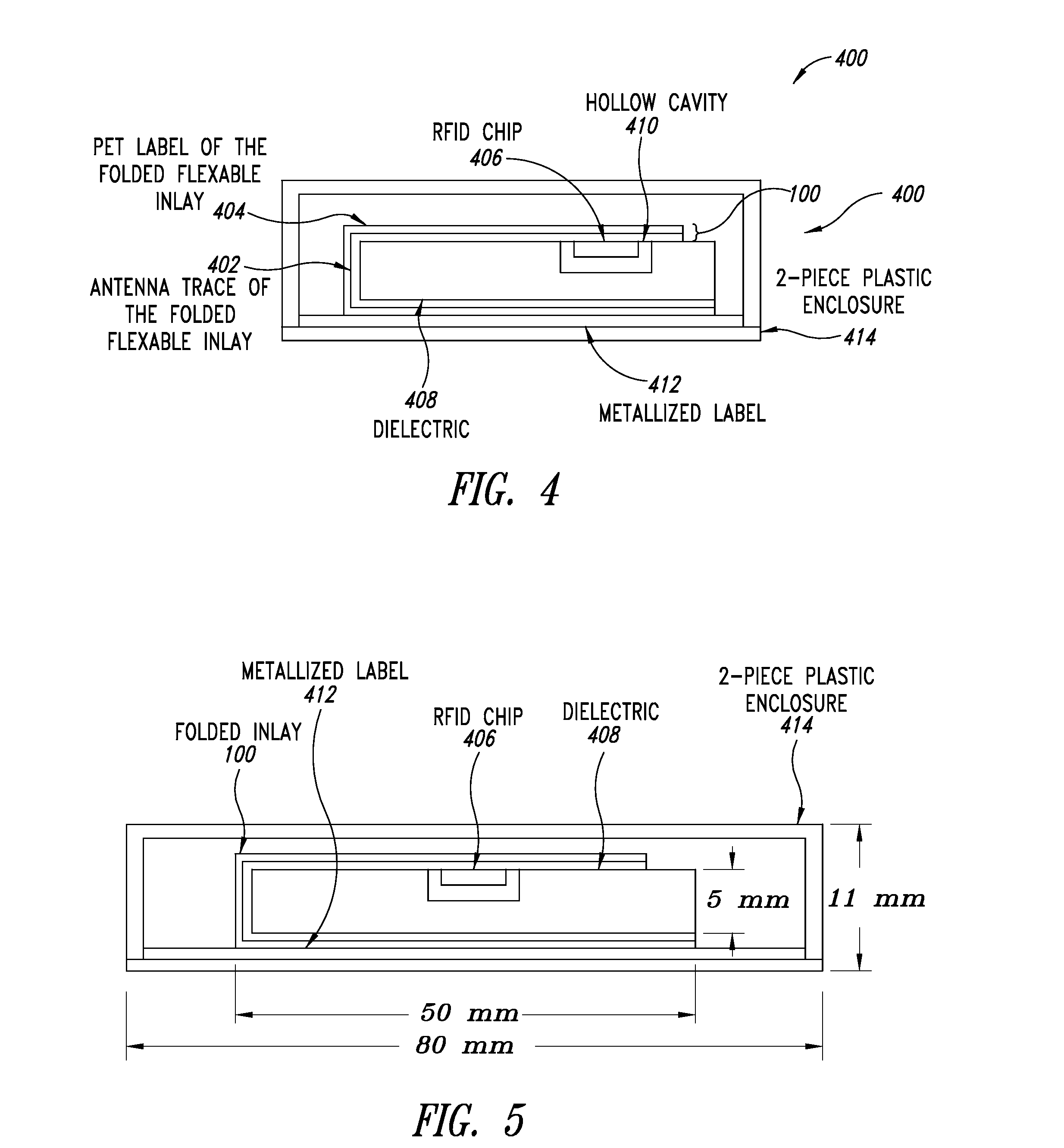 Multiple band / wide band radio frequency identification (RFID) tag, such as for use as a metal mount tag