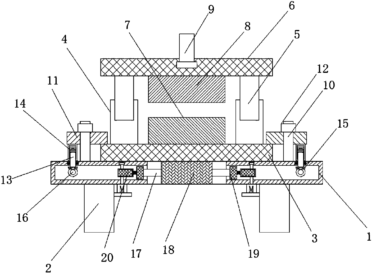 Punching device for hot forging