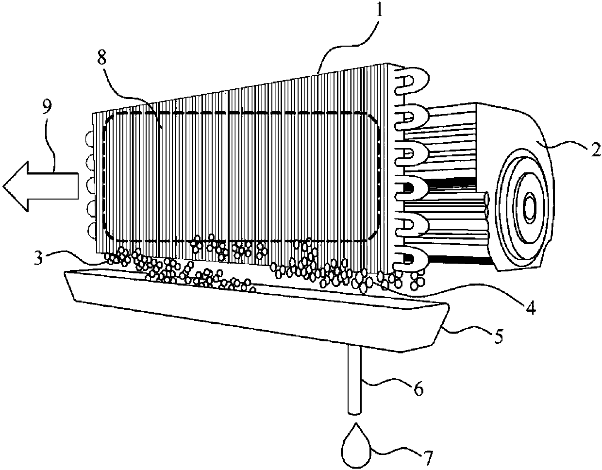 Cooling apparatus for killing fungi on dew condensation part by means of hydrogen generated by electrolyzing water condensed at dew condensation part of cooling apparatus