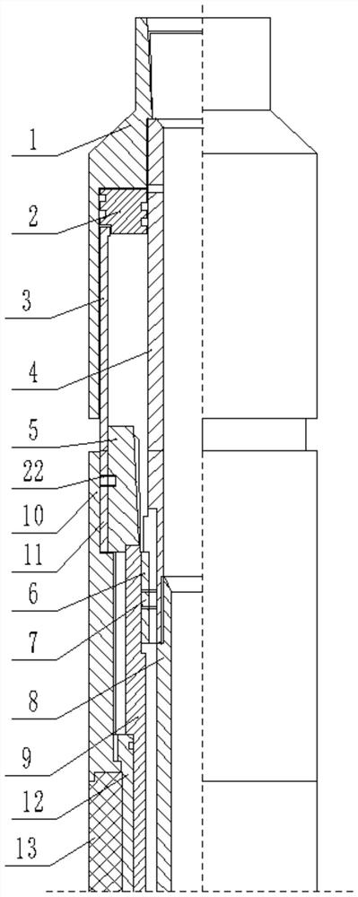 Upper-sealing and lower-mining integrated filling sand prevention pipe column