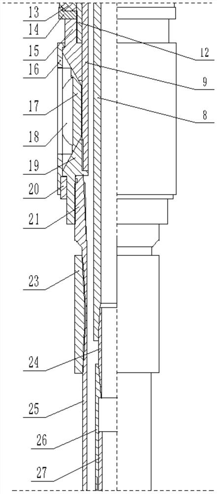 Upper-sealing and lower-mining integrated filling sand prevention pipe column