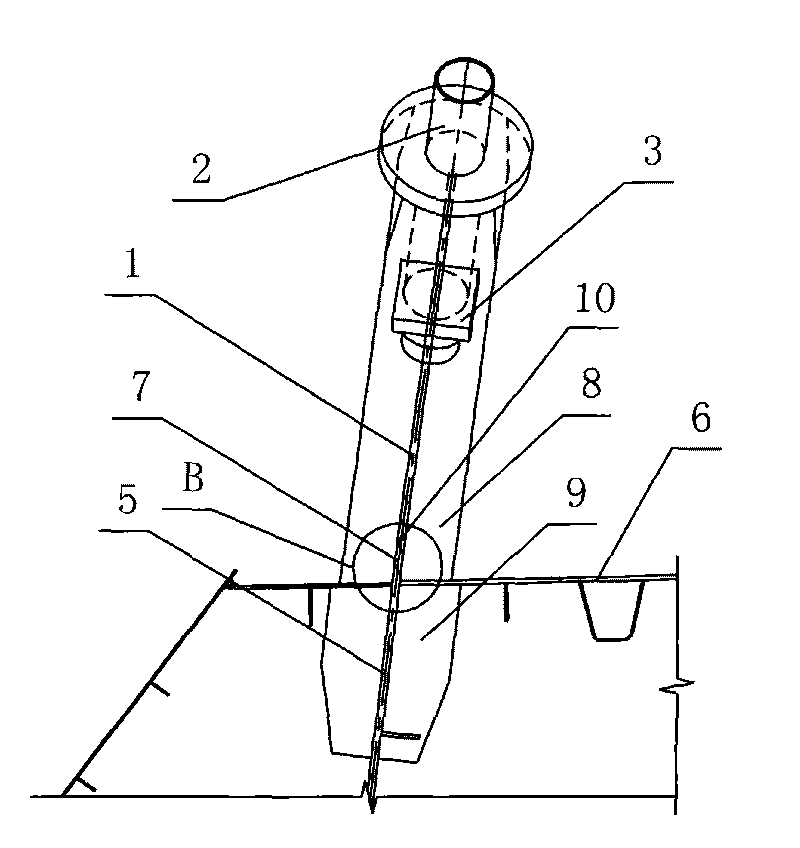 Anchor drawplate type cable-beam anchorage structure for cable-stayed bridge