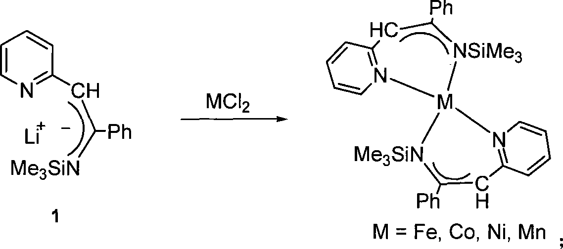 Metal complex using pyridine as matrix and synthetic method thereof