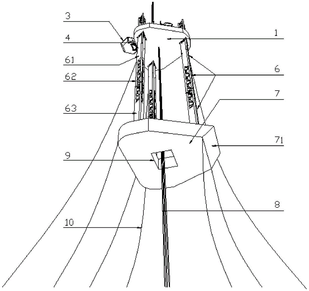 A floating jack-up drilling platform