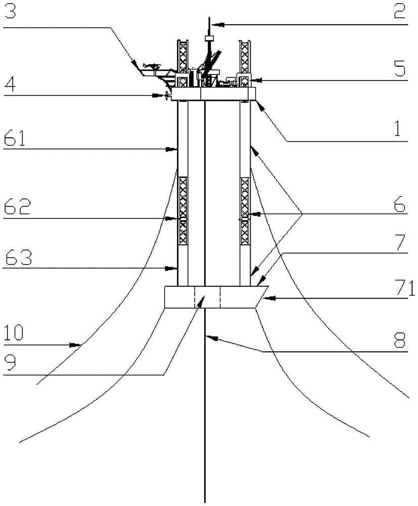 A floating jack-up drilling platform