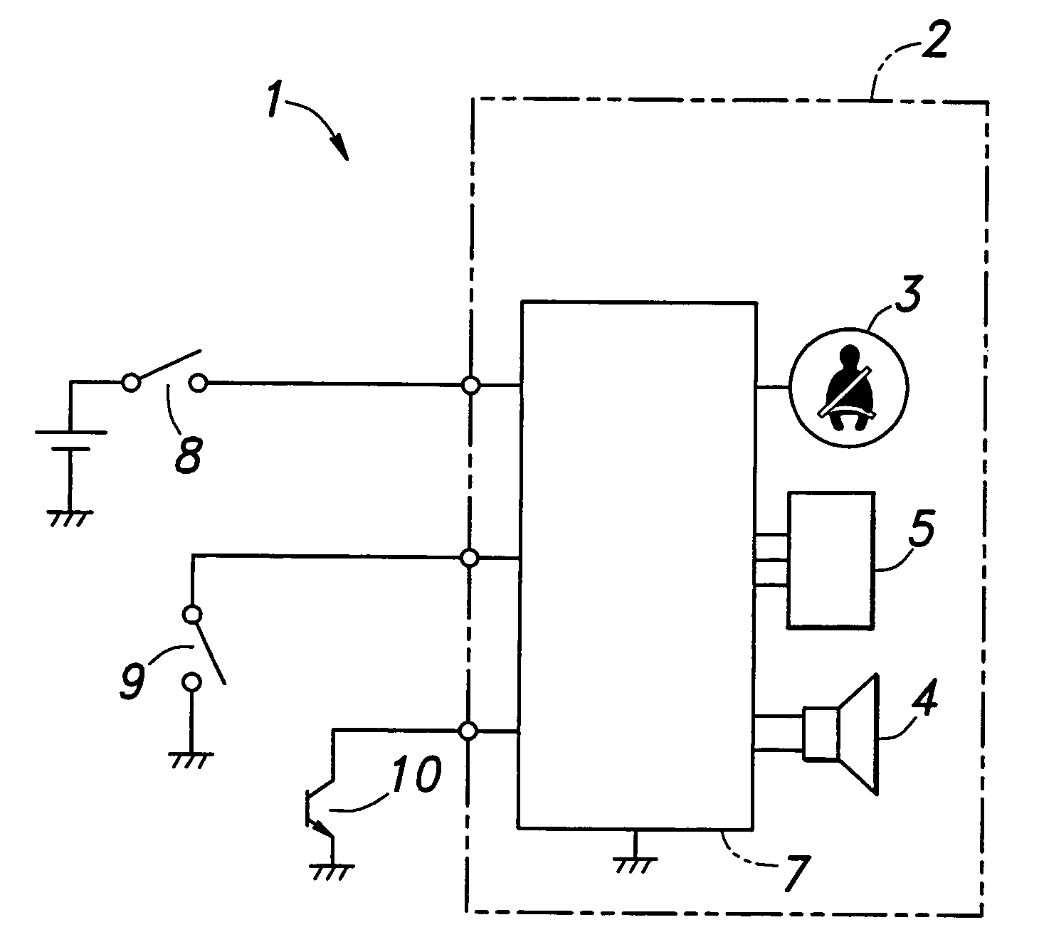 System for warning a failure to wear a seat belt