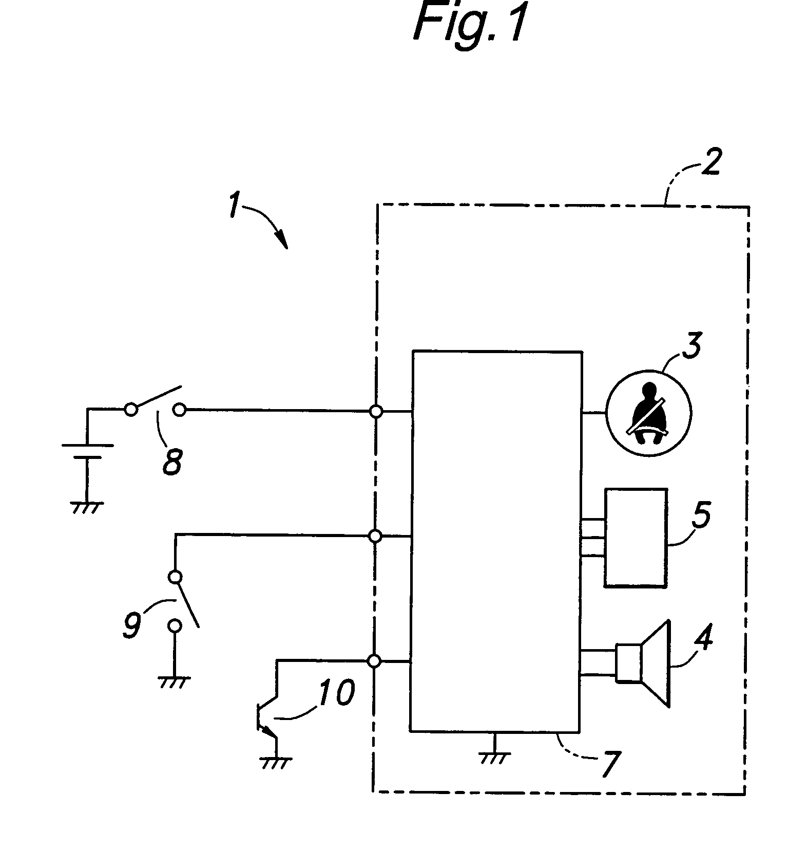 System for warning a failure to wear a seat belt