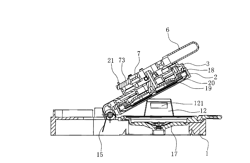 Locking structure of brewing head device in coffee machine