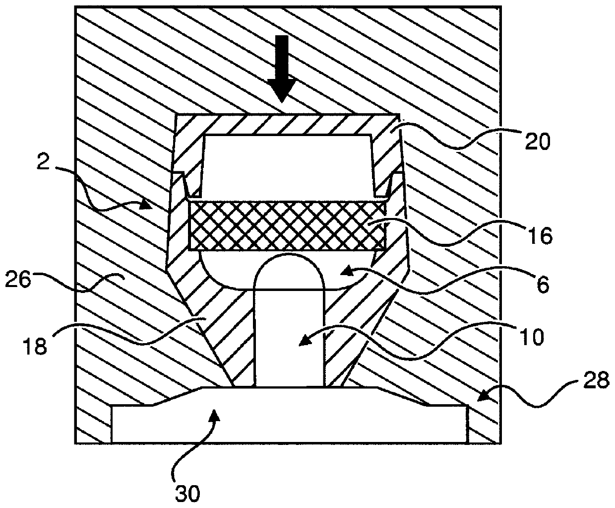 Method for producing moulded part and feeder insert for use in such method