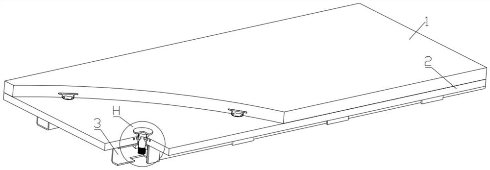 Rotary detachable steel frame and laminated slab connecting structure