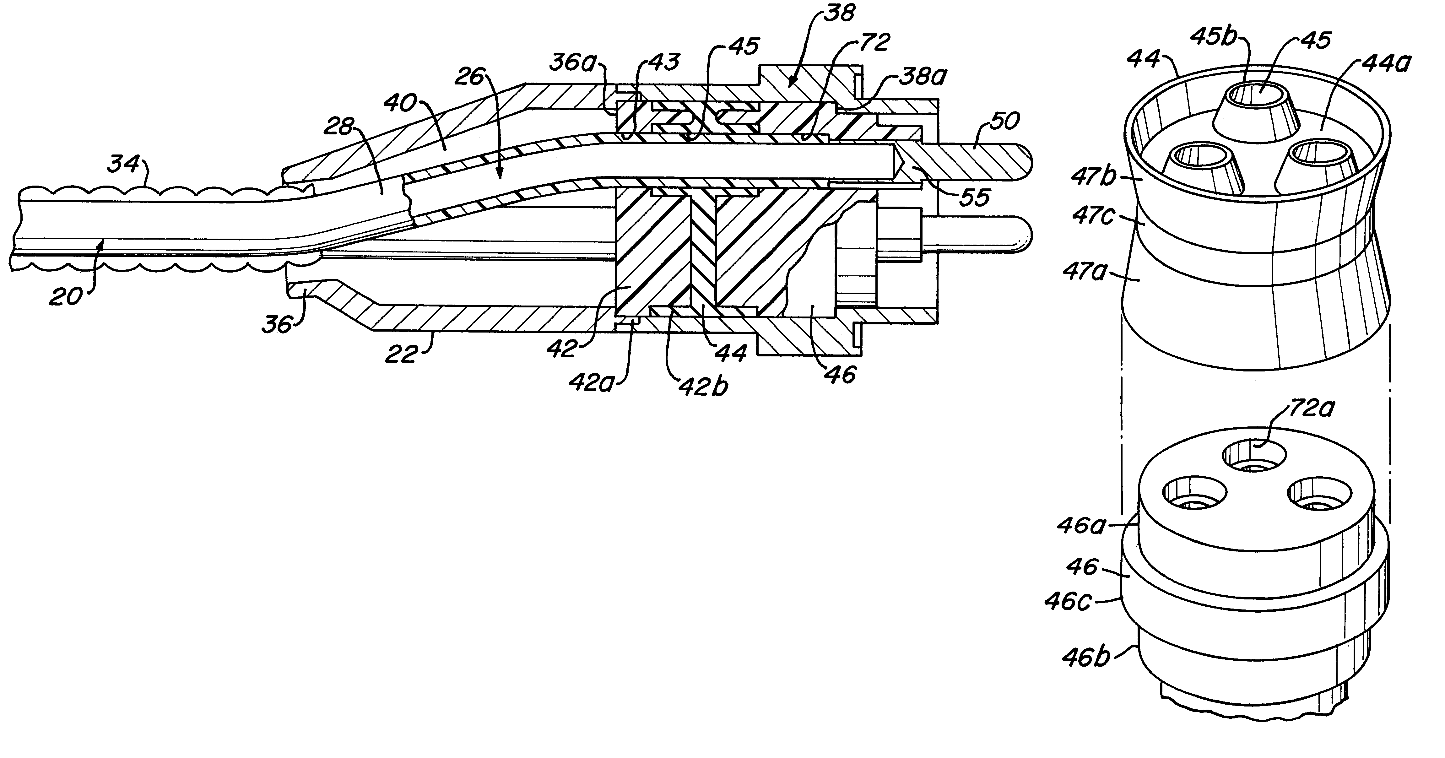 Pothead with pressure energized lip seals