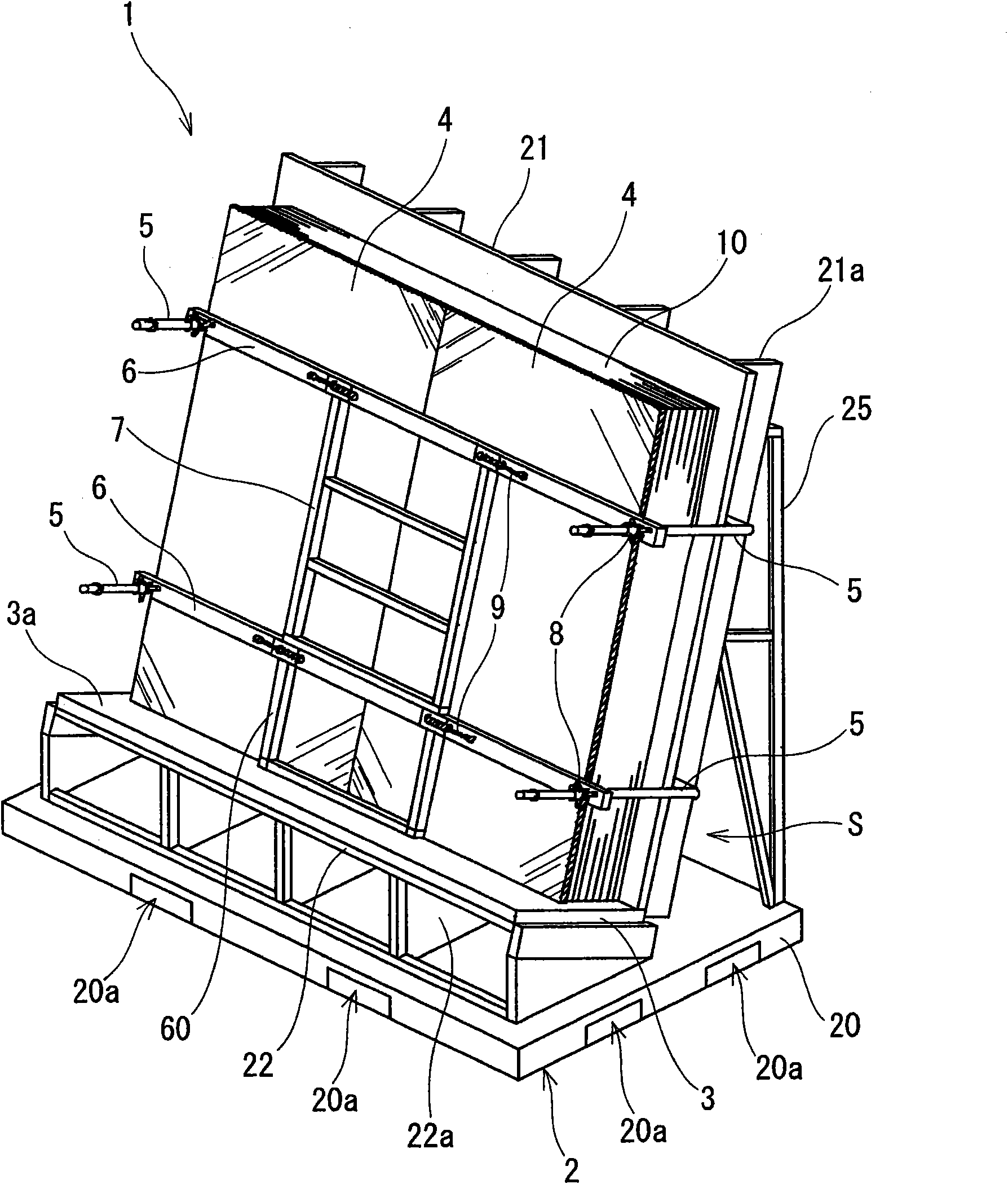 Glass plate packing pallet