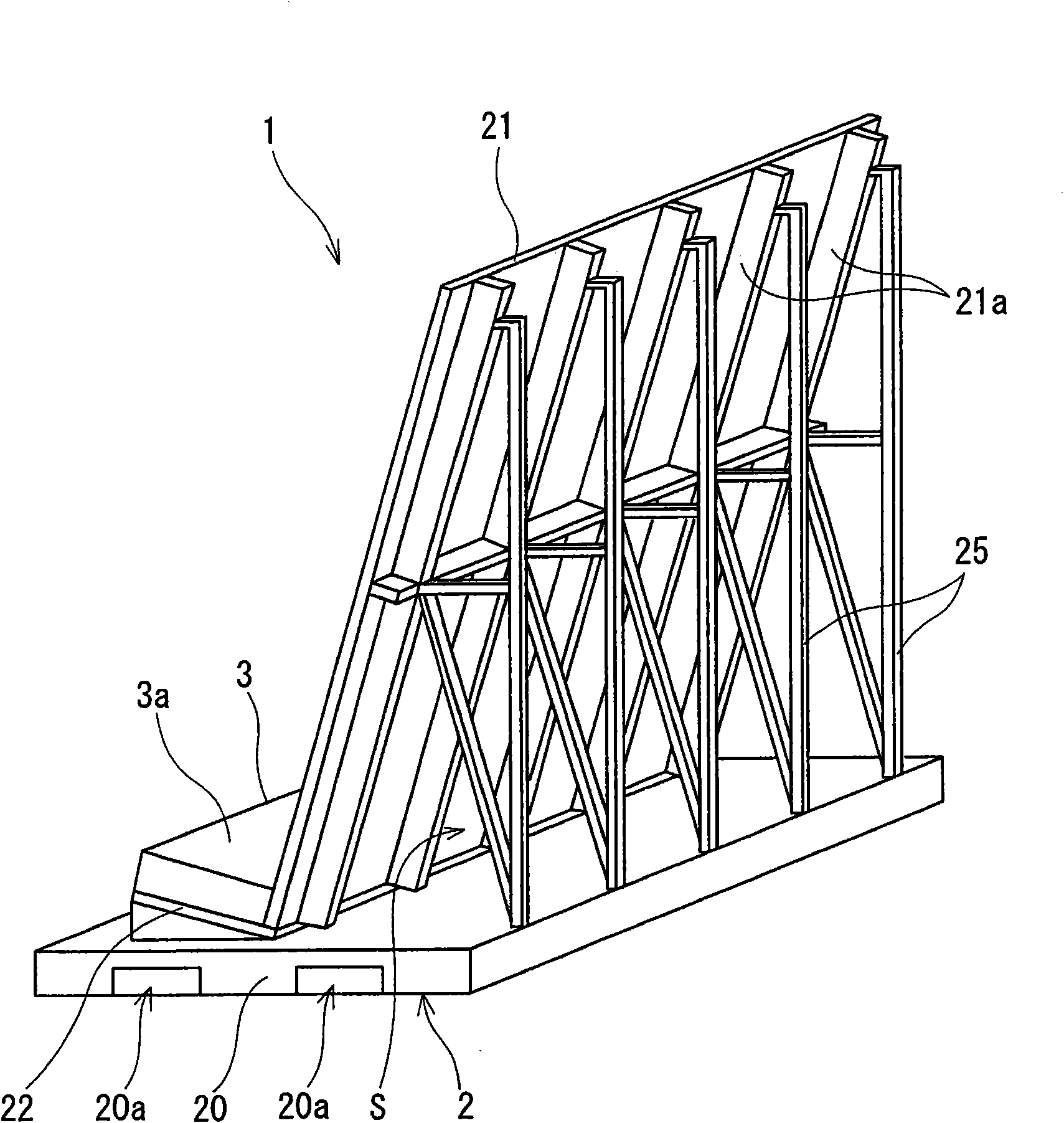 Glass plate packing pallet