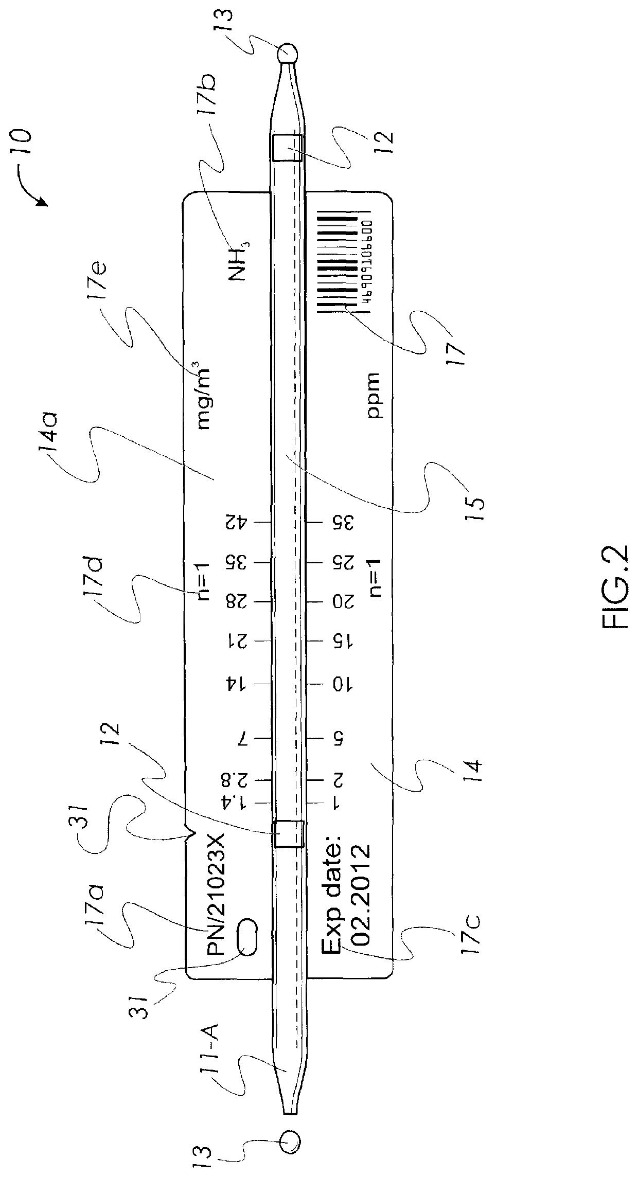 System for visual and electronic reading of colorimetric tubes