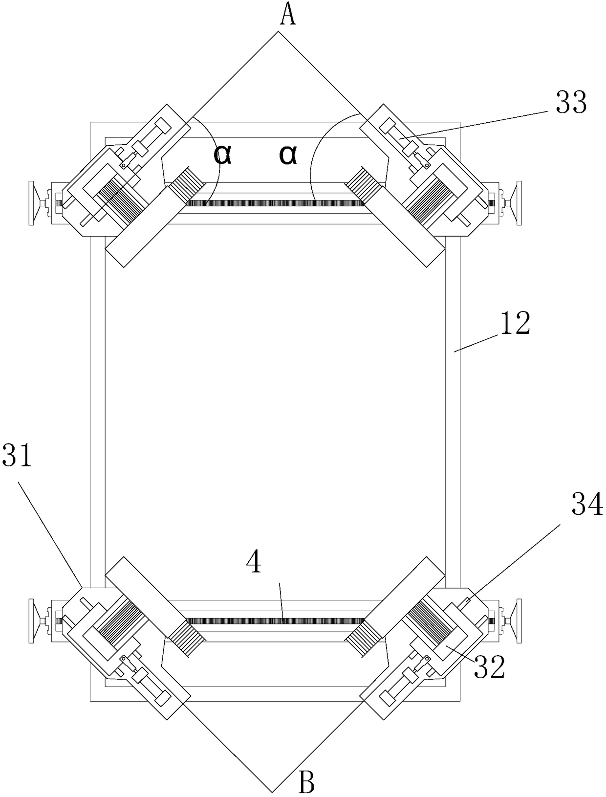 Online chamfering device for wood pallets