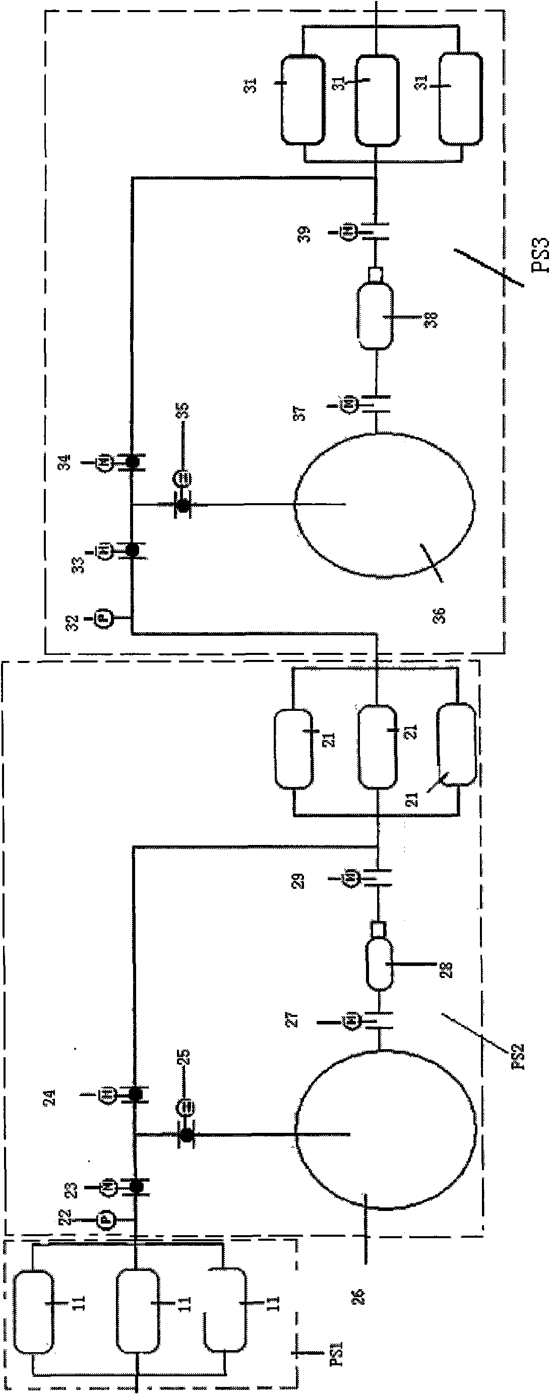 Online switching method of high-pressure long-distance slurry pipeline transmission multi-stage pump station