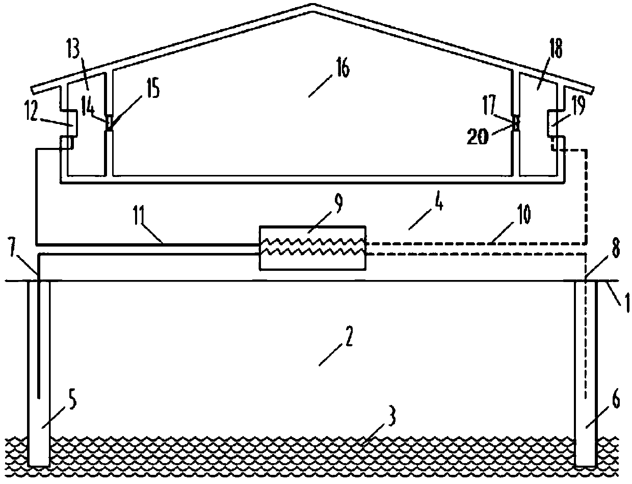 Water source heat pump-applied energy-saving and environment-friendly breeding method