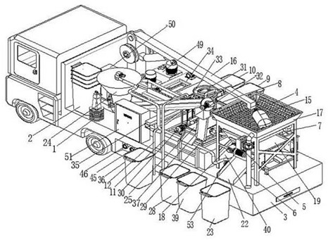 A mobile trench sludge disposal vehicle