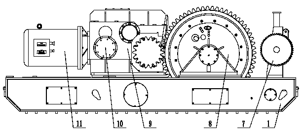 Self-supporting variable-frequency pulling winch