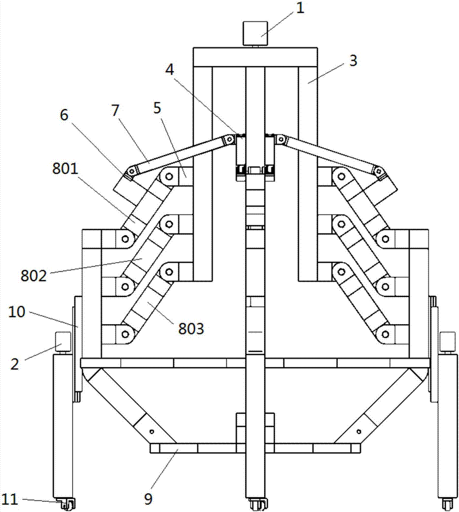 A grabbing device for barrels of medium and low radioactive waste