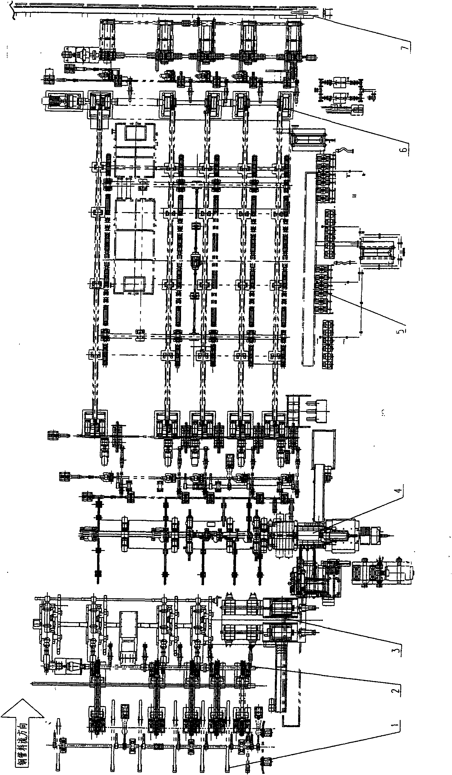 Short-process flexible drill rod producing equipment and process