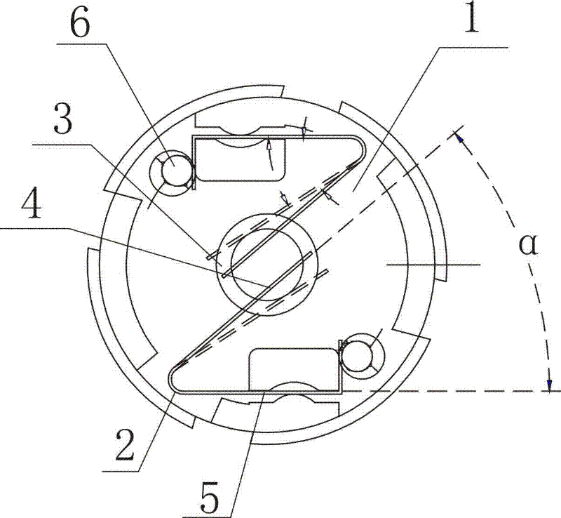 Direct-current motor based on specific electric brush installation angle