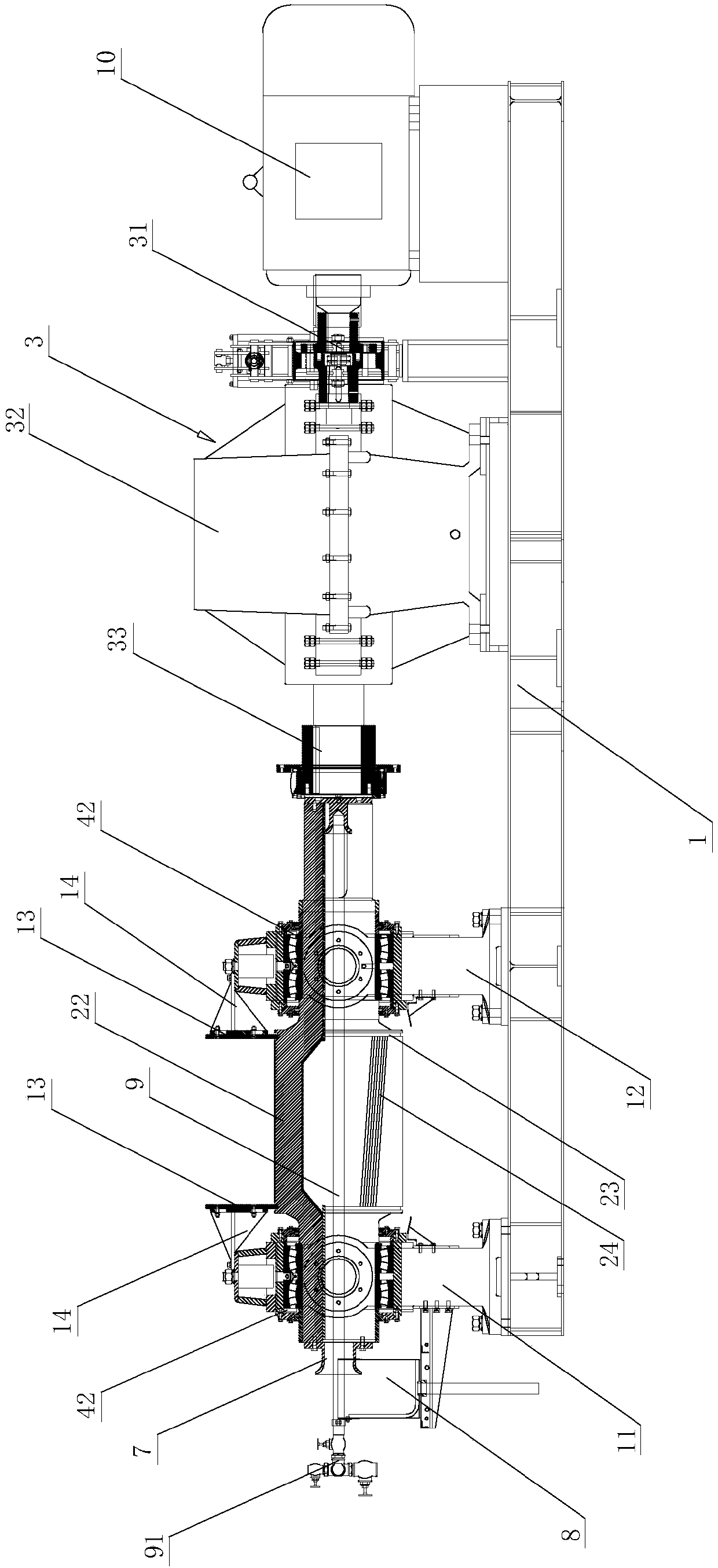 Efficient rubber crusher for waste and old tyres