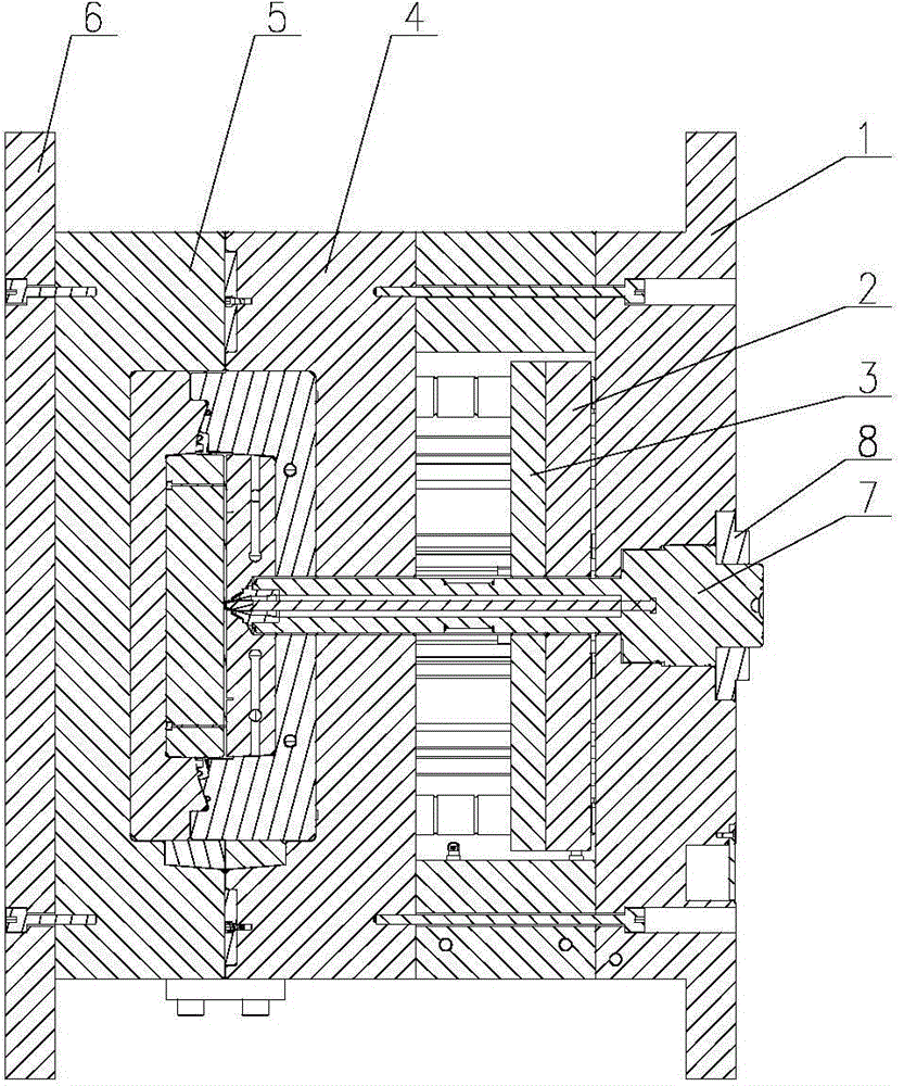 Injection mold adopting inverted rubber intake mode