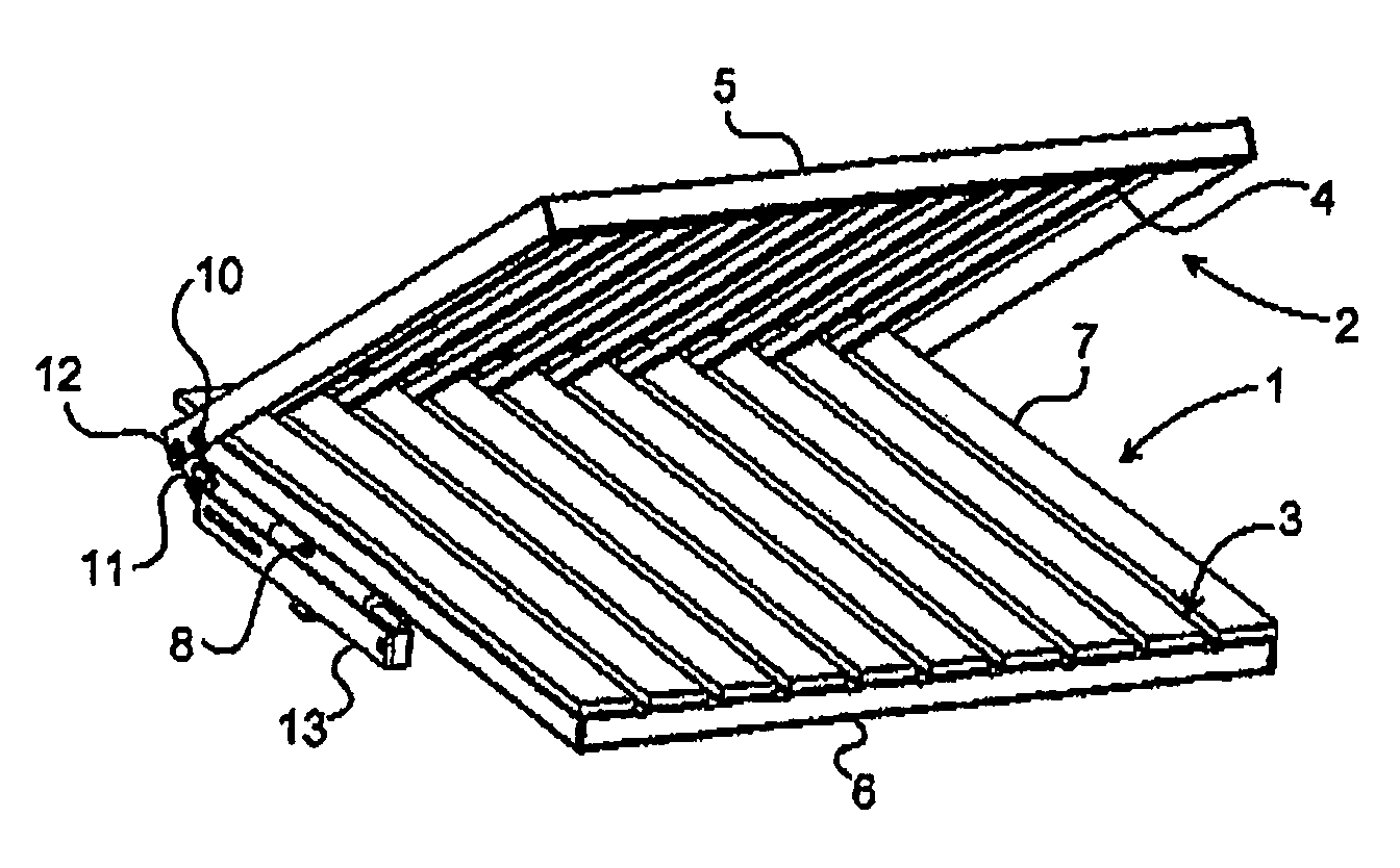 Collapsible barrier for swimming pool, providing a safe walking path