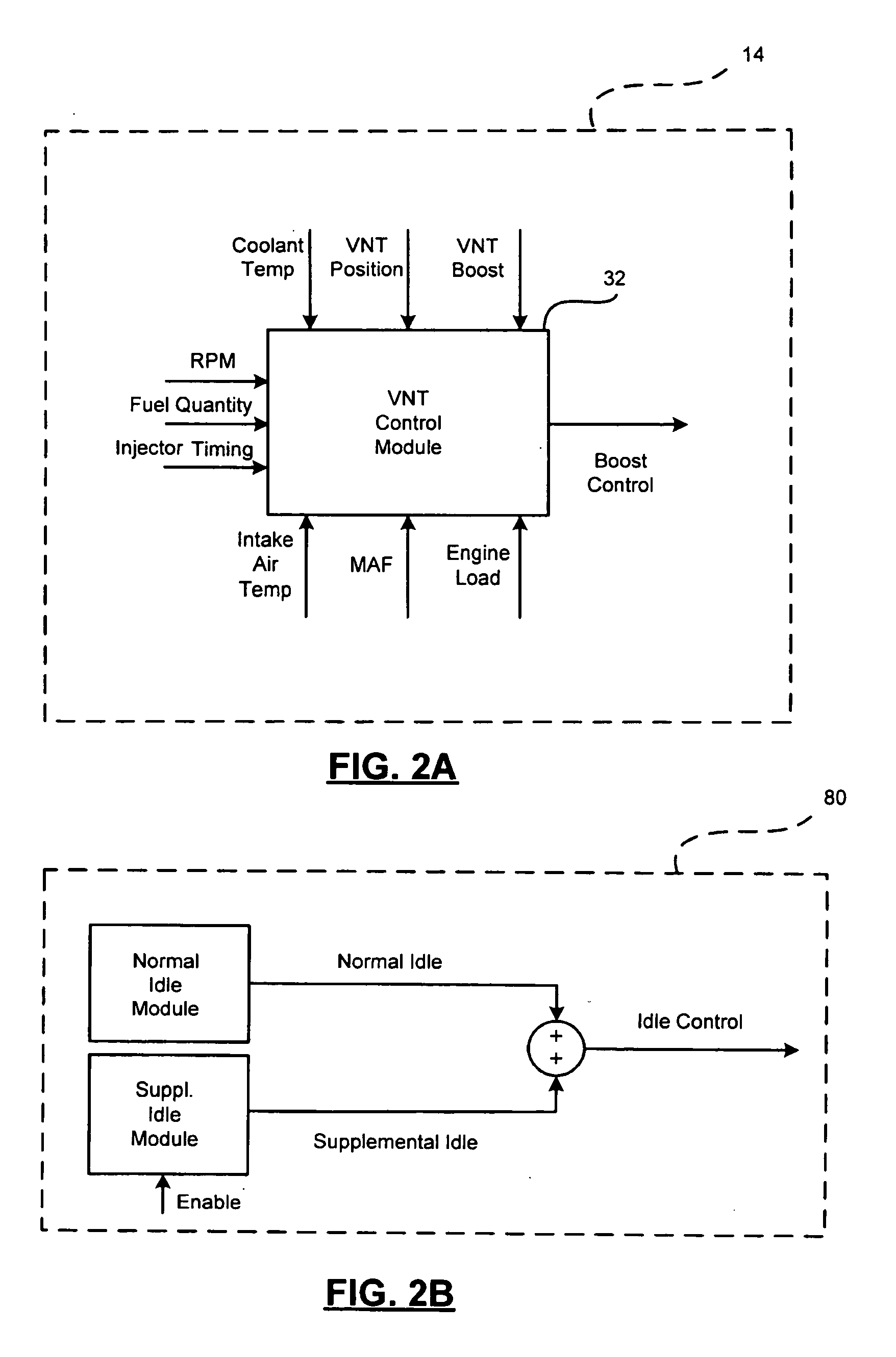 Control system for diesel engine elevated idle and variable nozzle turbo control for stationary vehicles