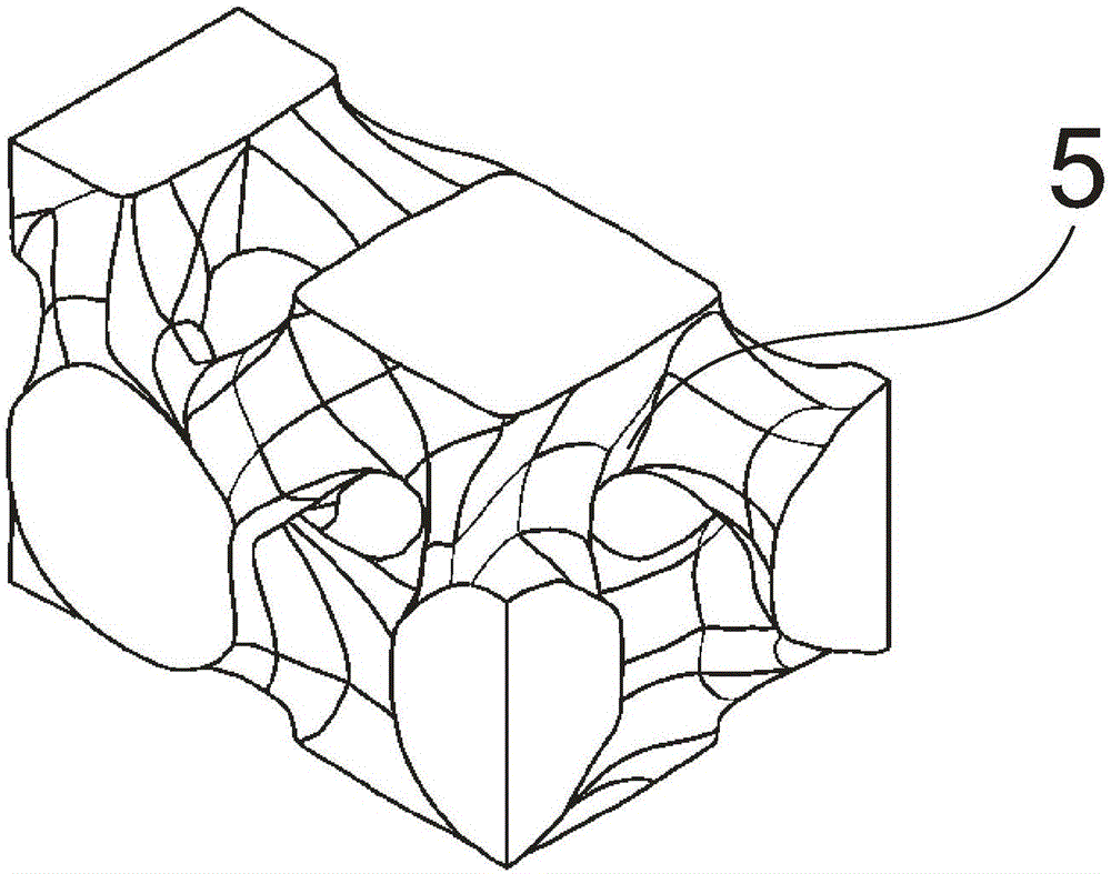 Bone induction differentiated metal bone trabecula knee joint prosthesis and preparation method thereof