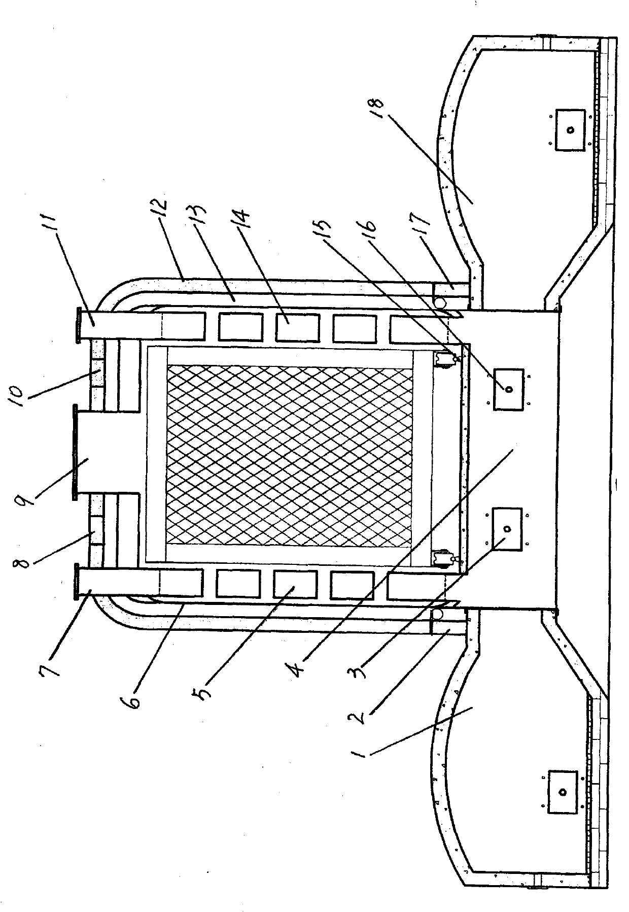 Dual temperature tunnel type waste rubber cracking furnace