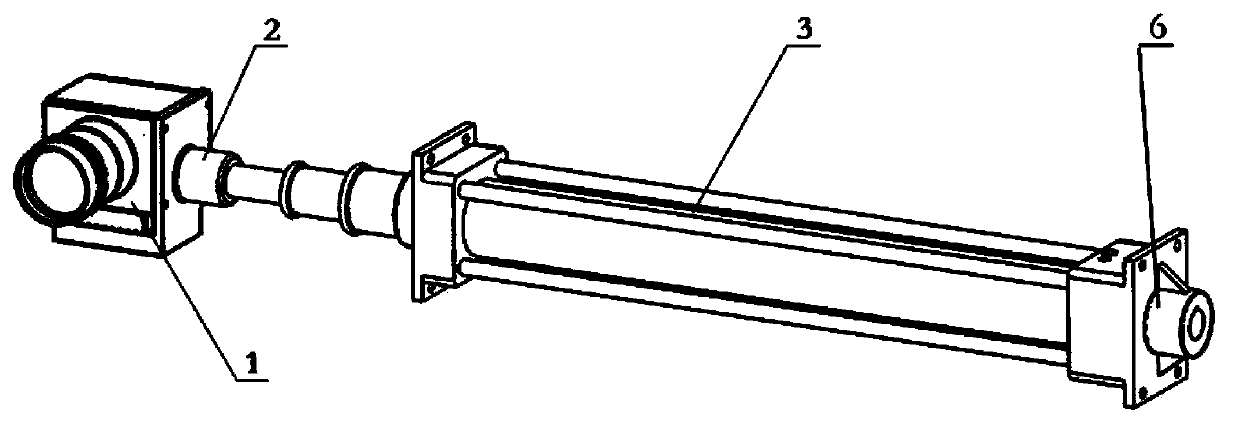 Image collection device for internal surface of long straight pipe