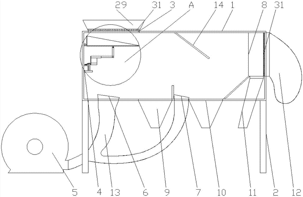 Tea leaf winnowing machine