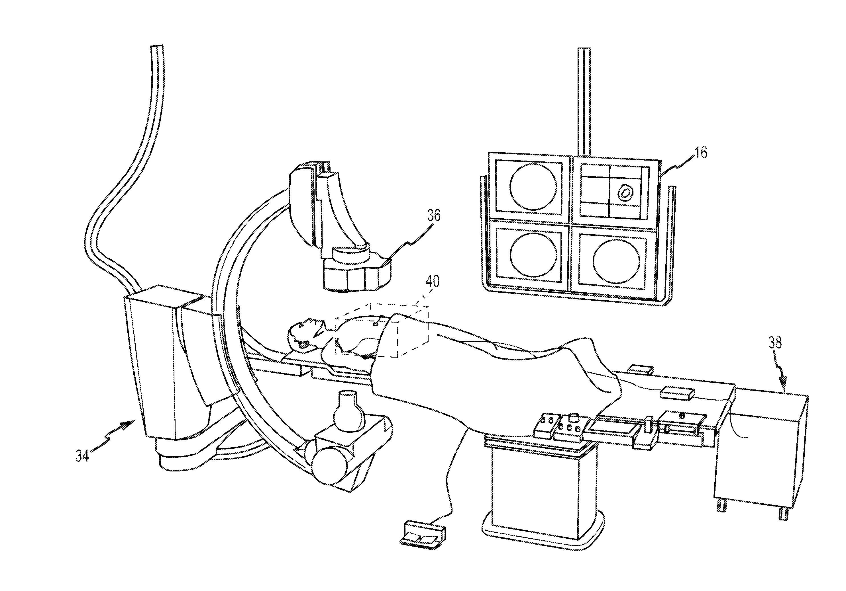 Method for detecting contact with the wall of a region of interest