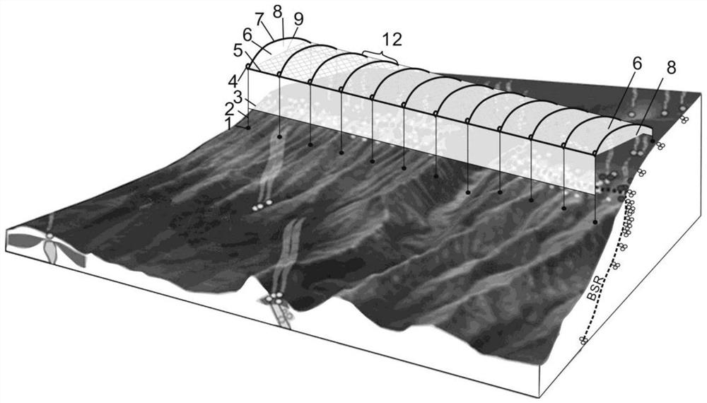 Deep sea seabed natural gas hydrate collection method and production greenhouse